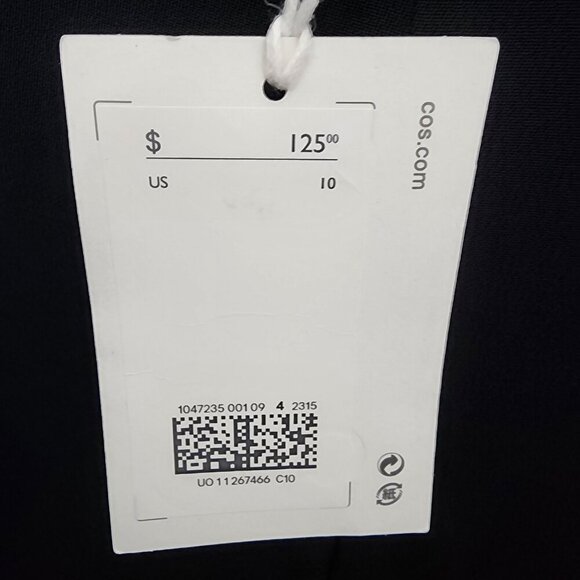 NWT COS Black Batwing Sleeve Maxi Dress Size 10 Minimalist Modern Rayon $125 - Picture 4 of 10